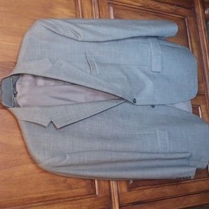 Mens Chaps 100% Wool Grey Blazer Size 46L